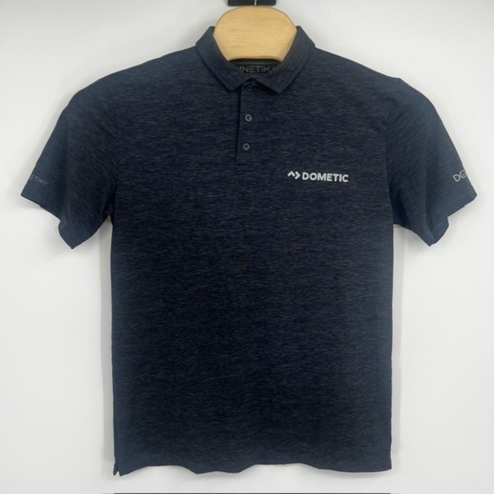 Anetik Men's Medium Grey Premium Performance UPF 30+ Polo Shirt Dometic Logo